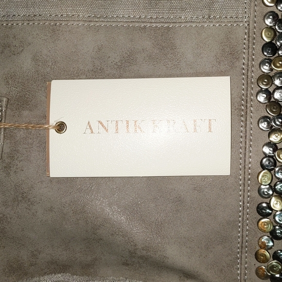 Antik Kraft Taupe Boho Tote Bag Shoulder Purse 47474 - Picture 3 of 11